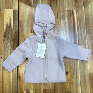 NWT - HutteliHut - Cotton Fleece Hooded Jacket - Light Pink